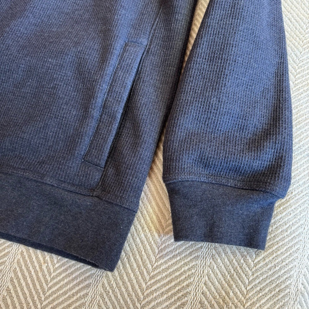 L.L. Bean Katahdin Iron Works Bonded Waffle Fleece, Snap Mock, Blue,‎ Size L - Picture 4 of 9